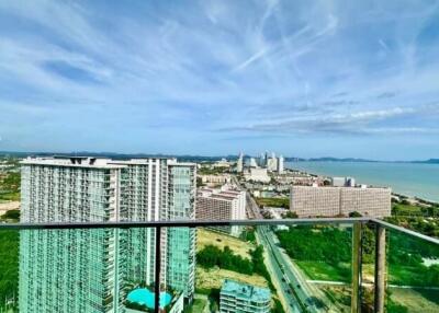 View from the balcony overlooking the city and ocean