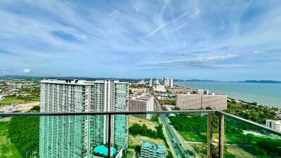 View from the balcony overlooking the city and ocean