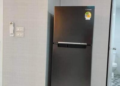 Modern kitchen with refrigerator