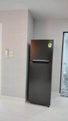 Modern kitchen with refrigerator