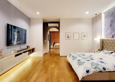 Spacious bedroom with modern decor