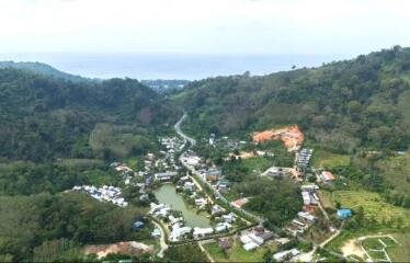 Aerial view of the surrounding area