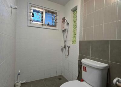 Modern bathroom with shower and toilet