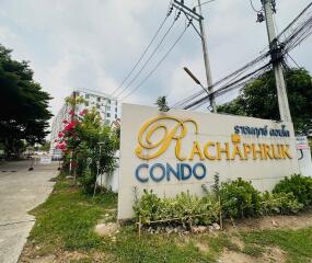 Entrance sign of Rachaphruk Condo