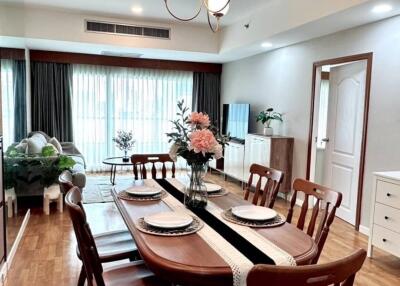 modern dining room with wooden furniture and decor