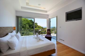 Bedroom with a view and balcony