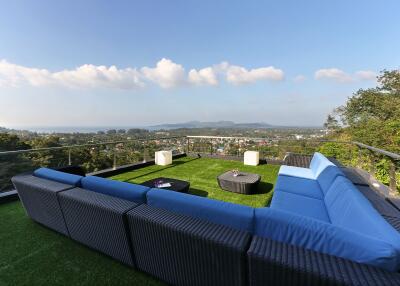 Spacious outdoor terrace with panoramic view