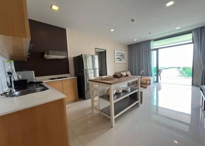 Modern kitchen with an open living space