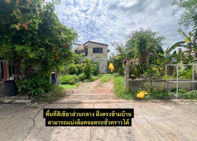 Well-maintained garden area with a pathway leading to a residential house