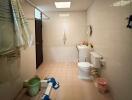 Spacious bathroom with modern amenities