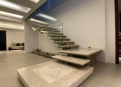 Modern staircase in a contemporary living space