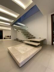 Modern staircase in a contemporary living space