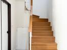 Wooden staircase in a modern home