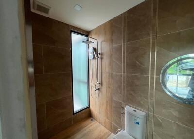 modern bathroom with shower and toilet