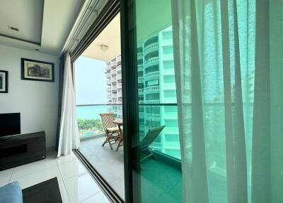 Living room with balcony view