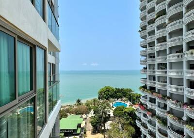 View from a building with sea in the background