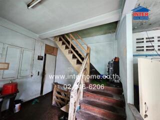 Interior view of a building with a staircase