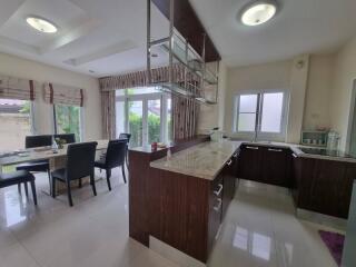 Modern kitchen with dining area