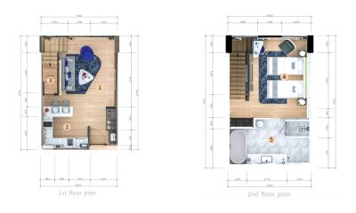 Floor plans of a property with ground and first floor layouts