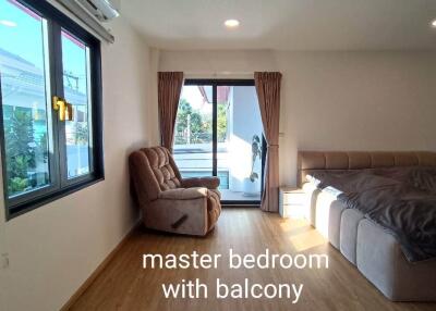 Master bedroom with balcony