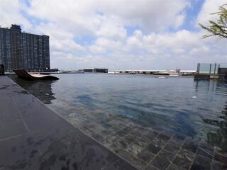 Infinity pool with city view