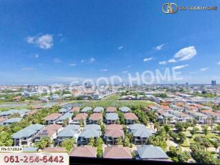 Aerial view of residential buildings in a suburban area