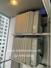 Balcony with air conditioning units