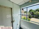 Outdoor balcony with wire mesh and scenic view