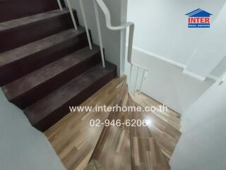 Indoor staircase with modern railing