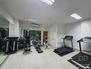 Home gym with fitness equipment