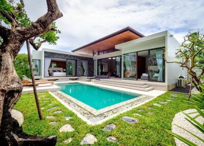 Modern villa with a pool and garden