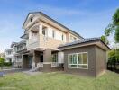 Modern two-story house with a well-maintained yard