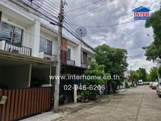 Exterior view of residential buildings and street