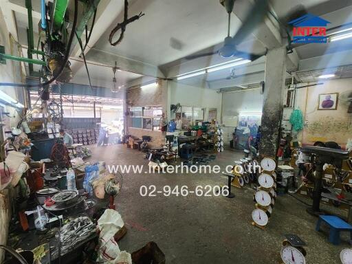 Industrial workshop with equipment and tools