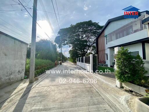 Street view of residential buildings