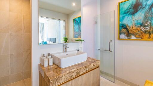 Well-designed bathroom with modern fixtures