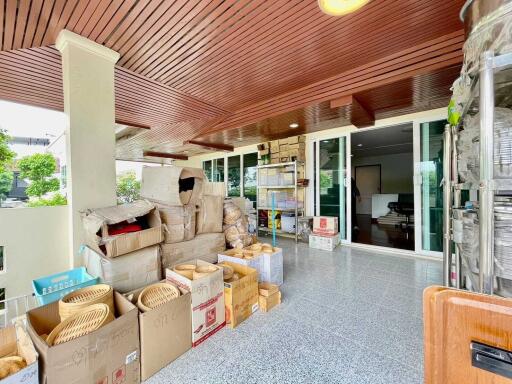 Outdoor Storage Area with Boxes and Baskets