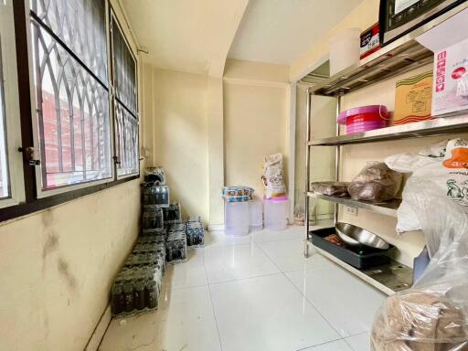 Storage room with shelves and supplies