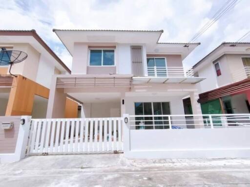 Exterior view of a modern two-story house