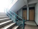 staircase with doors in building interior