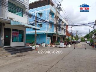 Street view of residential buildings