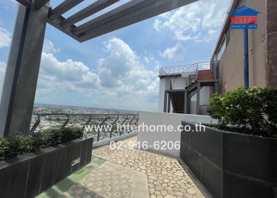 Rooftop terrace with city view