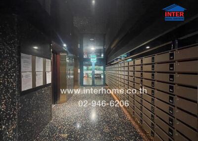 Hallway with mailboxes