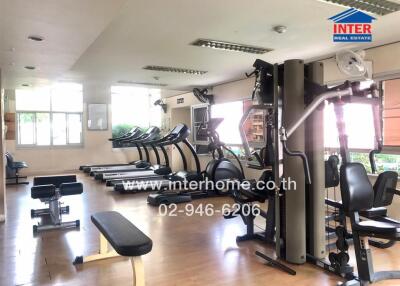Well-equipped gym with modern fitness machines and exercise equipment