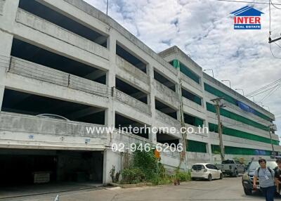 Exterior view of a multi-story parking garage