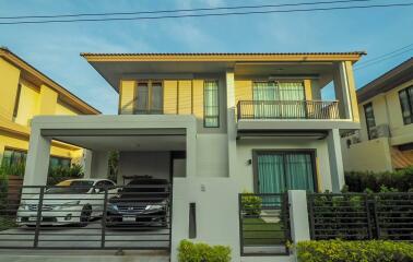 Modern two-story house with a garage