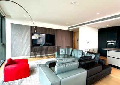 Stylish modern living room with sleek furniture and a sophisticated design