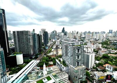 Panoramic city view from a high-rise building