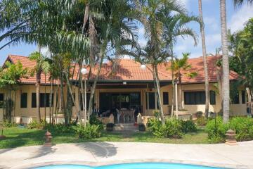 Exterior view of a house with swimming pool