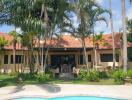 Exterior view of a house with swimming pool